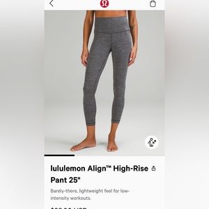 Lululemon align leggings size 2